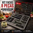Kit Faqueiro 8 Peças RL Zone em Aço Inox – Alta Qualidade, Durabilidade e Corte Preciso